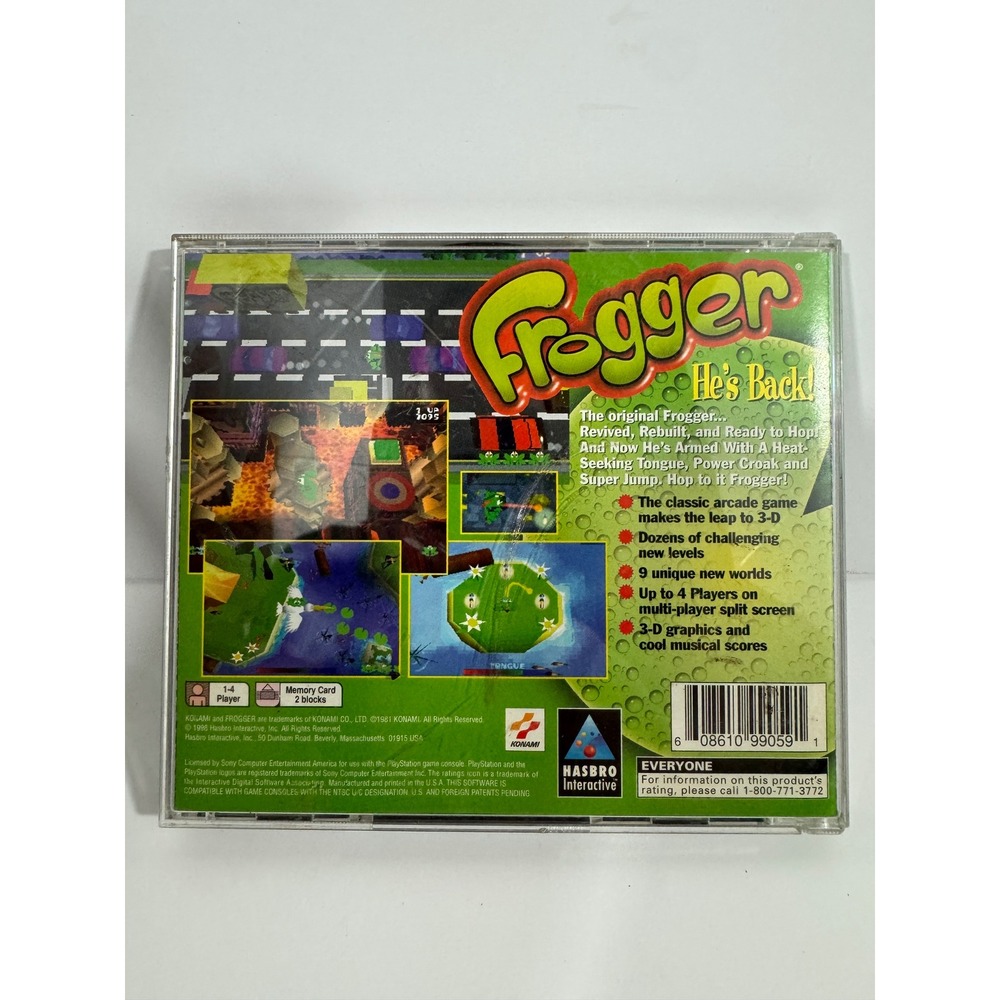 Sony Frogger Video Game PS1 One Size Green Excellent Greatest Hits SLUS-00506 - Picture 3 of 4